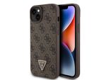 Guess, Custodia Protettiva Triangle Diamond 4G Per Apple Iphone 15 Plus, Marrone