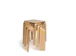 5X Sgabello Erzi 45 In Legno Sagomato, Impilabile