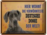 Vianmo Insegna Di Latta 30X40 Cm Hund Hier Wohnt Deutsche Dogge