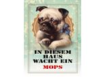 Vianmo Insegna In Legno 40X30 Cm Hund In Diesem Haus Wacht Ein Mops