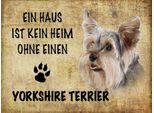 Vianmo Insegna In Legno 30X40 Cm Yorkshire Terrier Hund