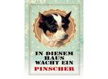 Vianmo Insegna In Legno 40X30 Cm Hund In Diesem Haus Wacht Pinscher