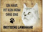 Vianmo Insegna In Legno 30X40 Cm Britische Langhaar Katze