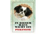 Vianmo Insegna In Legno 40X30 Cm Hund In Diesem Haus Wacht Pekinese