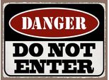 Vianmo Insegna In Legno 30X40 Cm Warning Do Not Enter Betreten Verbot