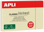 Apli 10971 Apli Haftnotizen "Classic Notes!"", 75 X 50 Mm, Gelb"