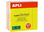 Apli 10974 Cubo Per Note Adesive Apli "Funny Notes!"", 75 X 75 Mm, Assortito"