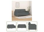 The Living Store Divano A 2 Posti In Tessuto Grigio Scuro 140 Cm