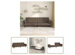 The Living Store Divano Letto A 2 Posti Con 2 Cuscini Tessuto Taupe