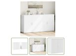 The Living Store Credenze 2 Pz. Bianco 79X38X80 Cm Materiale A Base Di Legno