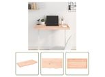The Living Store Piano Del Tavolo 80X40X(2-4) Cm In Rovere Massiccio Non Trattato
