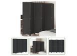 The Living Store Divisorio 6 Pezzi Nero In Legno Massello Di Paulownia