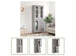 The Living Store Credenza Grey Sonoma 69,5X34X180 Cm Materiale A Base Di Legno