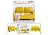 The Living Store Divano A 2 Posti In Velluto Giallo 120 Cm