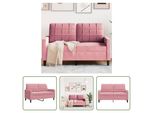The Living Store Divano A 2 Posti Rosa 120 Cm In Velluto