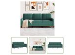 The Living Store Divano A 3 Posti In Velluto Verde Scuro 180 Cm