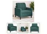 The Living Store Poltrona Verde Scuro 60 Cm In Velluto