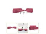 The Living Store Set Divano 2 Pezzi Set Divano Con Cuscini In Velluto Rosso Vino