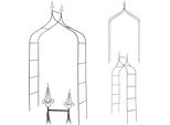 Pergola Da Giardino In Metallo Kadax, 255 Cm, Arco, Supporto Per Rose, Piante E Rampicanti