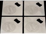 Set Di 4 Sottobicchieri In Metallo Fc Bayern MüNchen (Apribottiglie) Argento