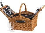 Cestino Da Picnic Campfeuer Per 2 Persone Con Set Di Stoviglie E Scomparto Refrigerante, 12 Pezzi, Marrone, Cestino In Vimini