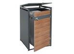 1 Coperchio Per Cestino HWC-J82, Contenitore Per Cestino, Espandibile, Metallo 32Kg, Antracite ~ Ciliegio Marrone Scuro