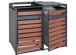 Xl 2 Posti/4 Posti HWC-J81, Contenitore Per Rifiuti, Metallo 59Kg Antracite ~ Ciliegio Testa Di Moro