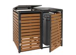 2 Copri Cestino HWC-K14, Coperchio Per Cestino, 119X134X84Cm Wpc Metallo 78Kg ~ Aspetto Teak