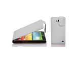 Cadorabo Custodia Protettiva Per Lg L70 (1A Sim) Custodia In Bianco Flip Case Custodia Per Cellulare Cover In Similcuoio