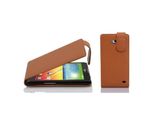 Cadorabo Custodia Protettiva Per Lg L90 (1A Sim) Custodia In Marrone Flip Case Custodia Per Telefono Cellulare Cover In Similcuoio