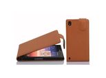 Cadorabo Custodia Protettiva Per Huawei Ascend P7 Custodia In Marrone Flip Case Custodia Del Telefono Cellulare Copertura In Similcuoio