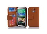 Cadorabo Custodia Per Htc One M8 In Marrone Cover Posteriore Cellulare Protettiva Cover Libro Custodia Libretto Slot Per Carte Di Credito