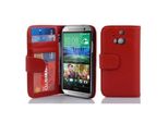 Cadorabo Custodia Per Htc One M8 In Rosso Cover Posteriore Cellulare Protettiva Cover Libro Custodia Libretto Slot Per Schede