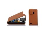 Cadorabo Custodia Protettiva Per Htc Desire 300 Custodia In Marrone Flip Case Custodia Del Telefono Cellulare Copertura In Similcuoio