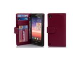 Cadorabo Custodia Per Huawei Ascend P7 In Viola Copertura Posteriore Telefono Cellulare Protettivo Copertura Libro Custodia Libretto Slot Per Schede