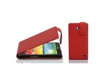 Cadorabo Custodia Protettiva Per Lg L90 (1A Sim) Custodia In Rosso Flip Case Custodia Per Cellulare Cover In Similcuoio