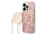 Zestaw Guess Gubpp14Xhjeacsp Custodia+ Caricatore Iphone 14 Pro Max 6,7 RóżOwy/Rosa Custodia Rigida Jungle Magsafe