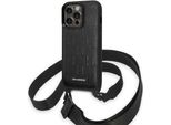 Karl Lagerfeld Klhcp14Lstmmk Custodia Rigida Per Iphone 14 Pro 6.1 Nero/Nero Logo A Placca Monogram Cinturino
