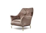 Poltrona Design Soggiorno Imbottitura Legno Imbottitura Moderna Lusso Marrone Nuovo