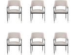 Sedia Elegante Sedia Da Pranzo Bianca 6X Sedie Sedia Da Cucina Poltrona Lusso