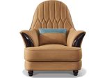 Poltrona Design Divano Divano Sitzer Lusso Marrone Nuovo Relax Pelle Lounge Club Tappezzeria