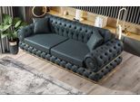 Divano 3 Posti Chesterfield Imbottito Divani Tre Posti In Pelle Soggiorno Blu Mobili