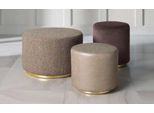 Gruppo Sgabello Poggiapiedi Poliestere Soggiorno Seduta Tessuto Beige Lusso Posti A Sedere 3Pcs