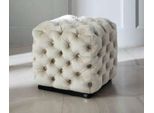 Sgabello Poggiapiedi Poliestere Soggiorno Tessuto Bianco Seduta Di Lusso Mobili Chesterfield