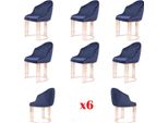 Set Sedie Gruppo Sedie Set 6X Gruppo Poltrone Sedia Tappezzeria Hotel Tessile