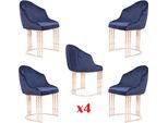 Poltrona Di Design Poltrona Di Lusso Sala Da Pranzo 4X Sedia Sedie Imbottitura Tessile Moderno