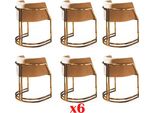 Sedie Da Cucina Elegante Sala Da Pranzo Tessuto Set 6X Poltrone Sedia Design Metallo Tessile