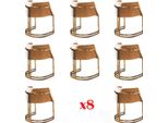 Sedia Design Tessuto Poltrona Imbottitura Sedie Set 8X Gastro Sala Da Pranzo Nuovo Tessuto