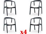 Set 4X Poltrona Sedia Design Legno Tessile Imbottitura Sedie Gastro Sala Da Pranzo Tessuto Nuovo