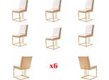Set Di 6X Poltrone Sedia Di Design Metallo Tessuto Imbottitura Sedie Gastro Sala Da Pranzo Mobili